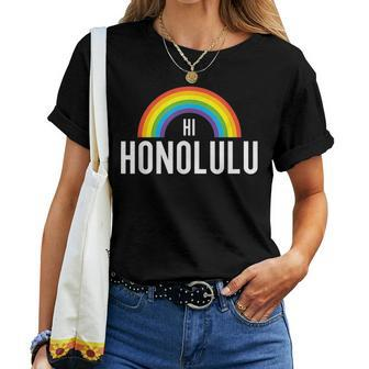 Honolulu Hawaii Lgbt Gay Pride Rainbow Women T-shirt | Mazezy