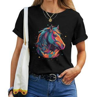 Horse Horseback Riding Trail Riding Equestrian Horses Women T-shirt | Mazezy