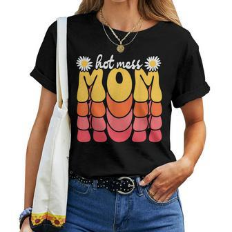 Hot Mess Mom Retro Mama Happy Mother's Day Women T-shirt - Monsterry