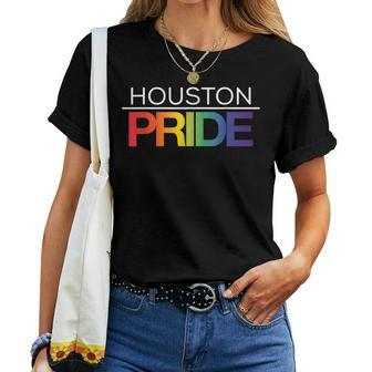 Houston Pride Lgbtq Rainbow Women T-shirt Crewneck | Mazezy