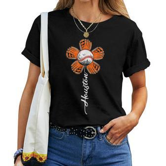 Houston Souvenir Colorful Flower - I Love Houston Women Women T-shirt | Mazezy