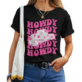 Howdy Southern Western Girl Country Rodeo Pink Cowgirl Retro Women T-shirt | Mazezy CA