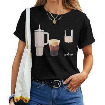 Hydrate Caffeinate Celebrate - Water Coffee Rose Women T-shirt | Mazezy