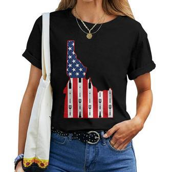 Idaho Usa Flag Fourth July 4Th Fathers Day Bbq Beer Summer Beer Women T-shirt | Mazezy