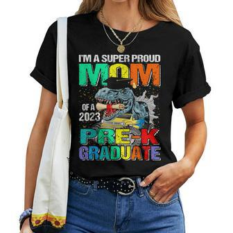Im A Super Proud Mom Of A 2023 Prek Graduate Dinosaur Women Crewneck Short T-shirt