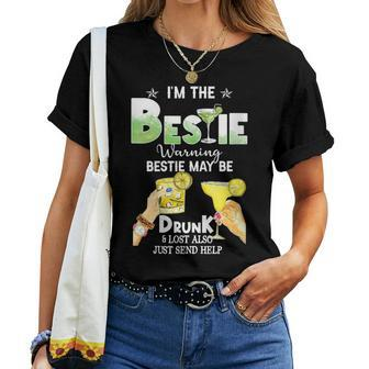 I'm The Bestie Warning Bestie Will Be Drunk Matching Bestie Women T-shirt | Seseable CA