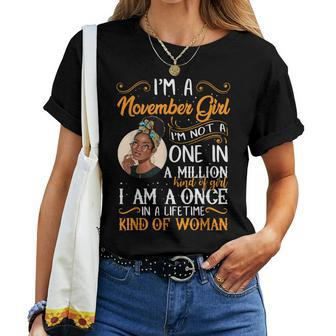 I'm A November Girl Black Virgo Libra Birthday Women T-shirt | Mazezy UK