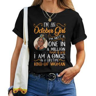 I'm An October Girl Black Libra Birthday Women T-shirt | Mazezy UK