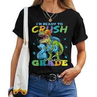 Im Ready To Crush 2Nd GradeRex Dinosaur Back To School Women T-shirt - Seseable