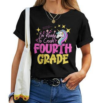Im Ready To Crush Fourth Grade First Day Of Fourth Grade Women T-shirt Short Sleeve Graphic - Monsterry UK