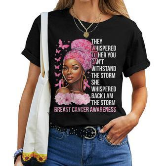 I'm The Storm Black Pink Ribbon Breast Cancer Survivor Women T-shirt - Seseable
