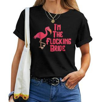 Im The Flocking Bride Funny Flamingo Wedding Women T-shirt Casual Daily Crewneck Short Sleeve Graphic Basic Unisex Tee