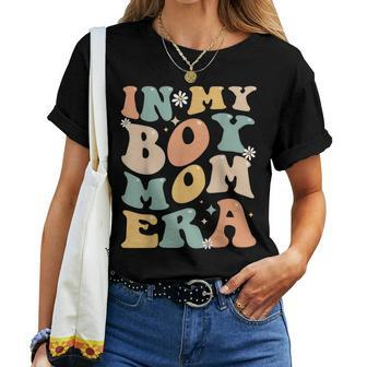 In My Boy Mom Era Groovy Mom Of Boys Gifts Funny Mothers Day Women T-shirt Crewneck Short Sleeve Graphic - Monsterry AU
