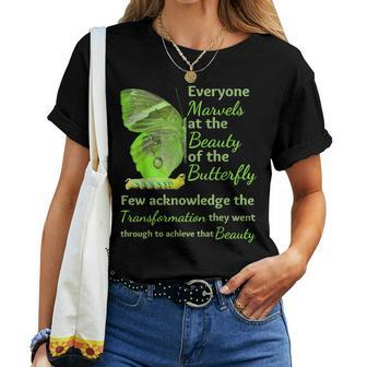 Inspirational Butterfly Transformation Mental Health Women T-shirt | Mazezy