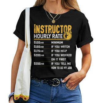 Instructor Hourly Rate Teacher Educator Tutor Women T-shirt | Mazezy