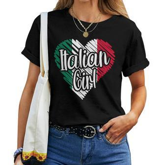 Italy For Girl Italian Heart Flag For Italia Women T-shirt - Monsterry