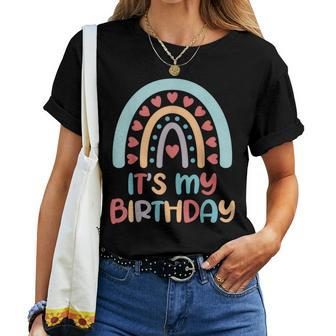 It's My Birthday Girls Colorful Rainbow Birthday Girl Women T-shirt | Seseable CA