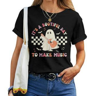 It's A Bootiful Day To Make Music Teacher Musician Halloween Women T-shirt - Seseable