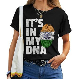 It's In My Dna India Flag Indian Novelty Women T-shirt | Mazezy DE