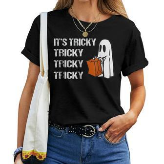 Its Tricky Ghost Boo Halloween Women T-shirt - Monsterry