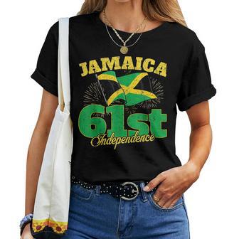 Jamaica Independence Day 61St 1962 Jamaican Flag Women Men Women T-shirt Short Sleeve Graphic - Thegiftio UK