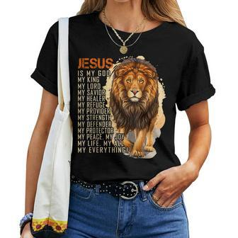 Jesus Is King Lion Christian Women T-shirt - Monsterry CA