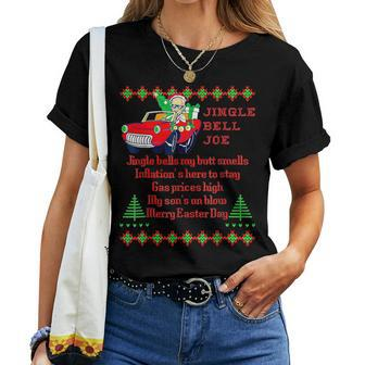 Jingle Bell Biden Xmas Santa Trump 4 Ugly Christmas Sweater Women T-shirt | Mazezy
