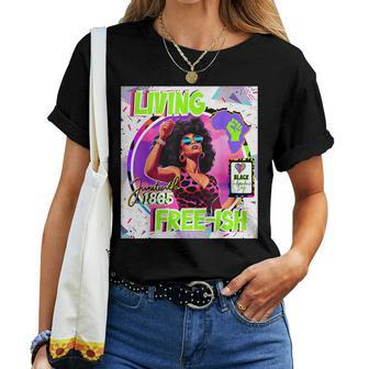 June19th Living Freeish Rainbow Leopard Women T-shirt | Mazezy