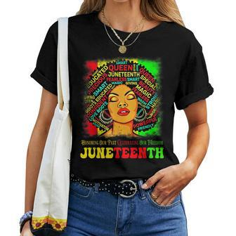 Junenth Black Queen Freedom Day African American Women T-shirt - Seseable