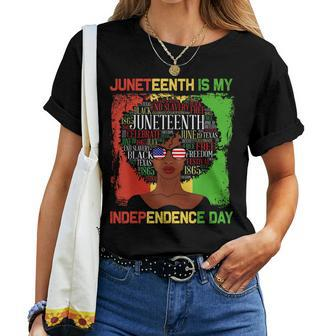 Junenth Is My Independence Day Black Women 4Th Of July Women T-shirt | Mazezy
