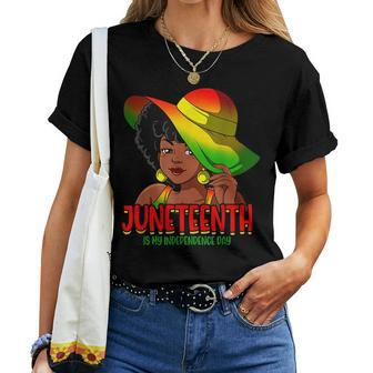 Junenth Is My Independence Day Black Women Black Pride Women T-shirt Crewneck Short Sleeve Graphic - Thegiftio UK