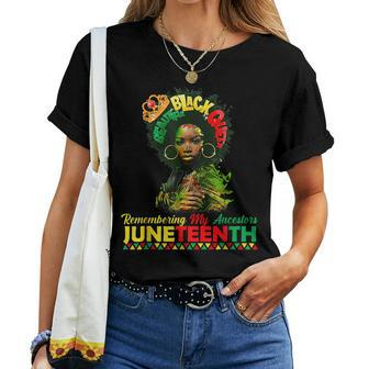 Junenth Remembering My Ancestors Black Queen Women Women T-shirt - Seseable