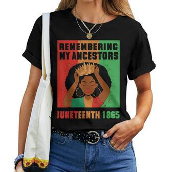Junenth Women Locd Hair Remembering My Ancestors Women T-shirt - Seseable