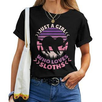 Just A Girl Who Loves Sloths Women Sloth Stuff Sloth Lovers Women T-shirt Short Sleeve Graphic - Monsterry UK