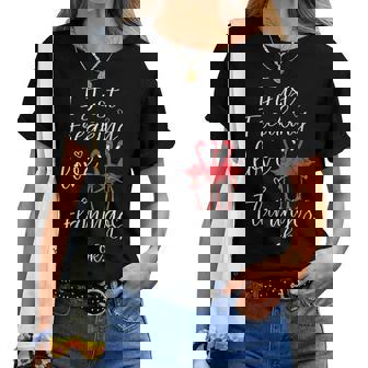 I Just Freaking Love Flamingos Cute Flamingo Lovers Flamingo Women T-shirt | Mazezy