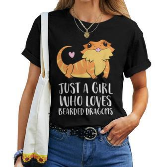 Just A Girl Who Loves Bearded Dragons Lizard Reptile Women T-shirt | Mazezy DE