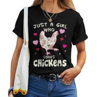 Just A Girl Who Loves Chickens Chicken Farm Gag Outfit Women T-shirt - Monsterry DE