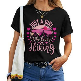 Just A Girl Who Loves Hiking Hiker Mountaineer Women T-shirt - Monsterry