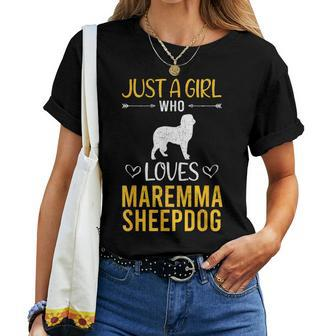 Just A Girl Who Loves Maremma Sheepdog Dog Lover Women T-shirt | Mazezy