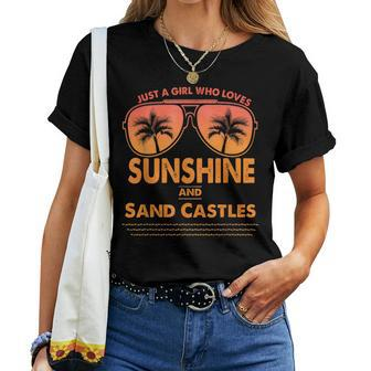 Just A Girl Who Loves Sunshine And Sand Castles For Woman Women T-shirt | Mazezy