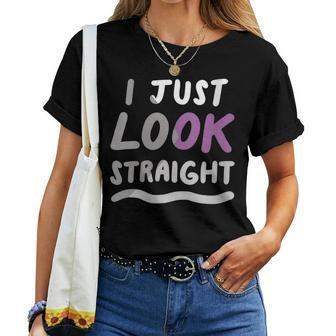 I Just Look Straight Demisexual Lgbtqia Pride Flag Women T-shirt | Mazezy