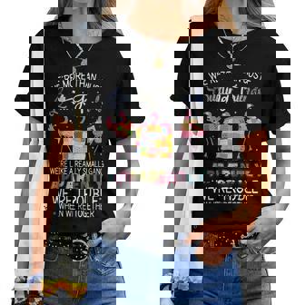 Were More Than Just Quilting Friends Flamingo Quilting Women T-shirt - Thegiftio