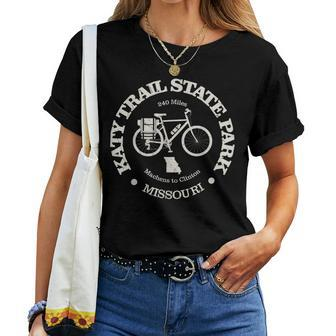 Katy Trail State Vintage Cycling State Park Missouri Bike Women T-shirt | Mazezy
