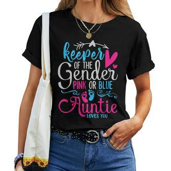 Keeper Of The Gender Auntie Loves You Aunt Baby Announcement Women T-shirt - Monsterry DE