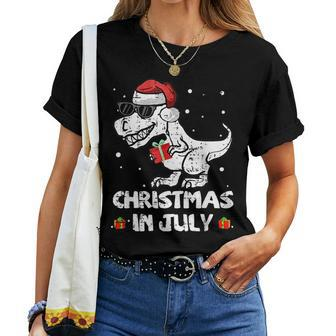 Kids Christmas In July Boys ToddlerRex Dinosaur Women T-shirt - Seseable