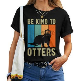 Kids Otter Pun Be Kind To Otters  Be Kind To Others  Women T-shirt Casual Daily Crewneck Short Sleeve Graphic Basic Unisex Tee