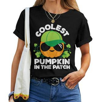 Kids Pumpkin Patch Boys Or Girls Fall Coolest Halloween Halloween Women T-shirt | Mazezy