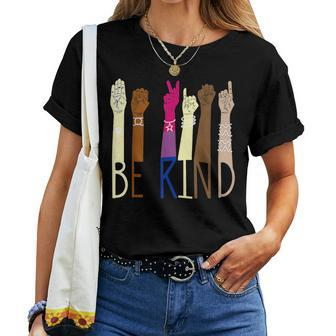 Be Kind Sign Language Hand Talking Lgbt Bisexual Pride Asl Women T-shirt | Mazezy