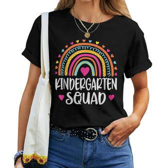 Kindergarten Squad Rainbow Back To School Teacher Women T-shirt | Mazezy