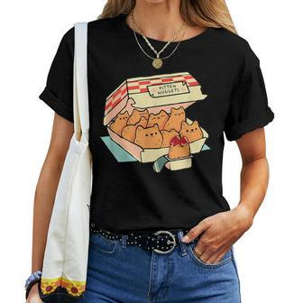 Kitten Nuggets Fast Food Cat And Chicken Nugget Lover Quote Women T-shirt | Mazezy AU